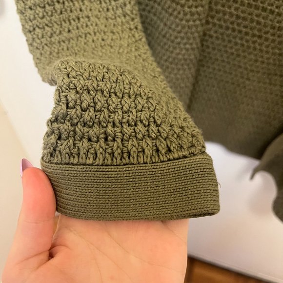 Theory Woven / Crochet Long Green Open Cardigan - Petite - Picture 3 of 4
